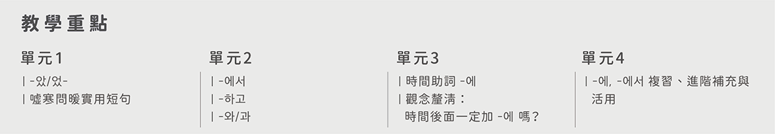 韓語初級文法_課程單元規劃03
